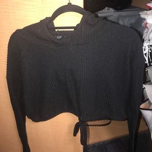 Cropped hoodie sweater
